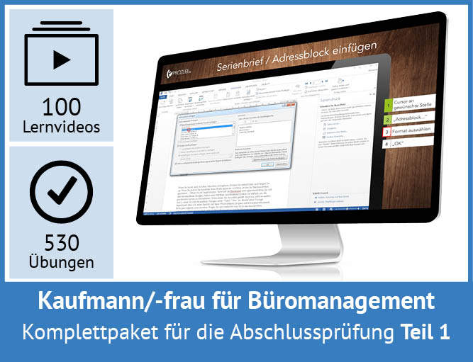 Kaufmann/-frau für Büromanagement - Komplettpaket Abschlussprüfung Teil 1